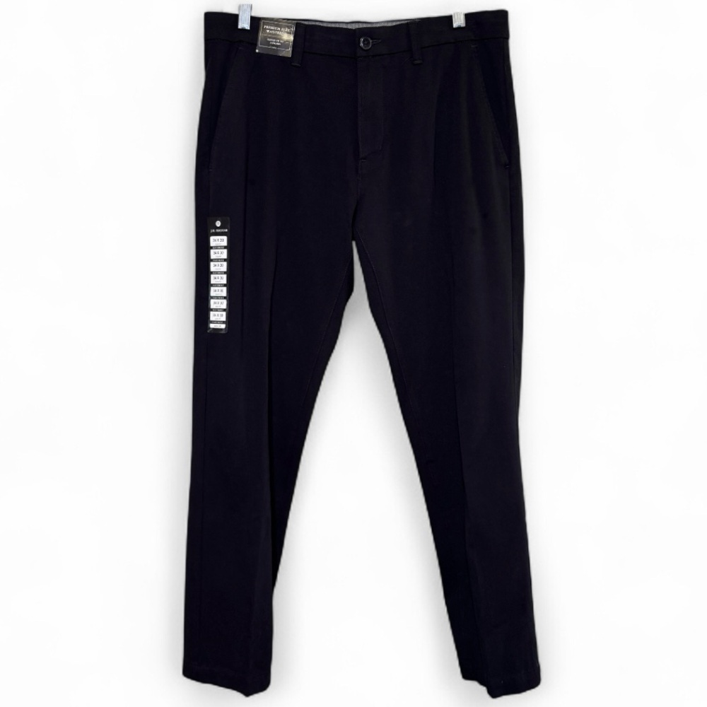J.M. Haggar Mens‎ Luxury Comfort Casual Slim Black Dress Pant NWT Size 34 X 30